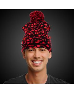 Light Up Heart Knit Hat