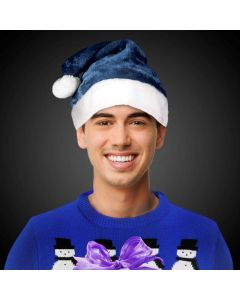 Blue Plush Santa Hat