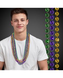 Disco Ball Mardi Gras Bead Necklaces