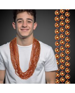 Metallic Orange Mardi Gras Beads