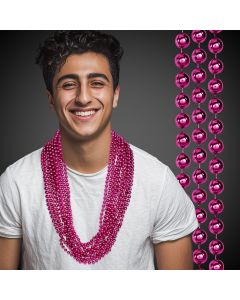 Metallic Pink Mardi Gras Beads