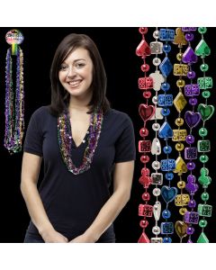 Casino Style Assorted Metallic Color Mardi Gras Beads