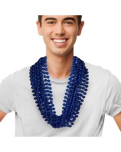 Blue 33" 12mm Bead Necklaces