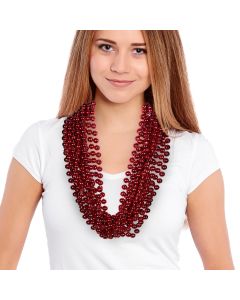 Red 33" 12mm Bead Necklaces