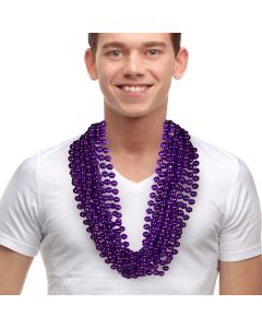 Purple 33" 12mm Bead Necklaces