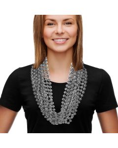 Silver 33" 12mm Bead Necklaces
