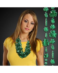 Green Metallic Shamrock Necklace Beads