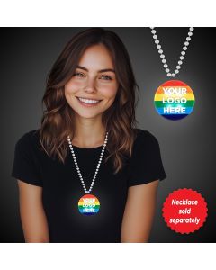 Rainbow Pride Light Up Round Medallion
