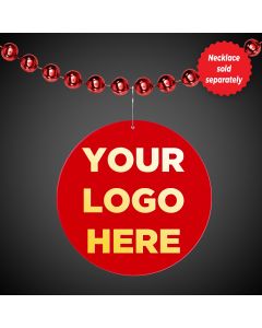 2 1/2" Red Circle Plastic Medallion Badges
