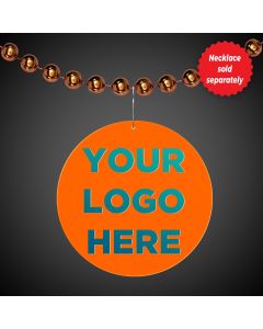 2 1/2" Orange Circle Plastic Medallion Badges