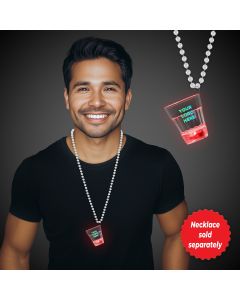 Red LED 2oz Shot Glass Medallion