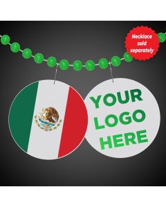 Mexican Flag Plastic Medallions 2 1/2"