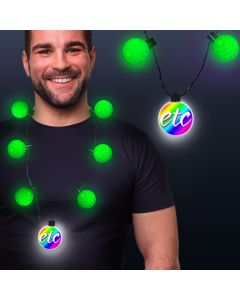 Green LED Medallion Ball Necklace