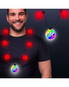Red LED Medallion Ball Necklace