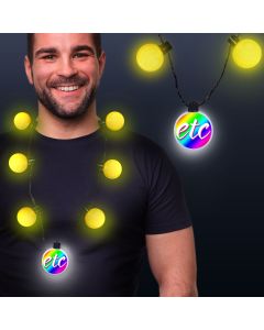 Yellow LED Medallion Ball Necklace