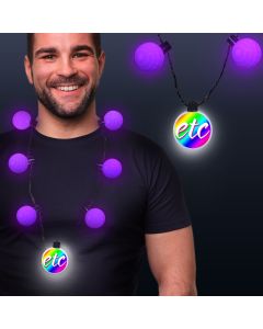 Purple LED Medallion Ball Necklace