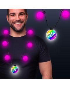 Pink LED Medallion Ball Necklace
