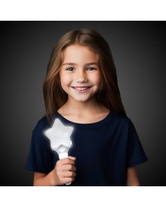 9" White Light Up Star Wand