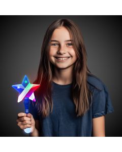 Flashing Star Wand USA - 10"