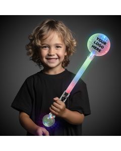 Jumbo Light Up Circle Wand with Prism Ball