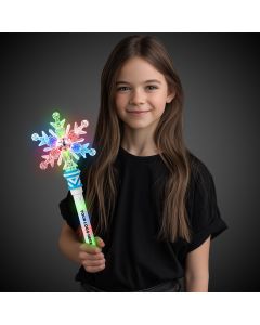 LED Snowflake Wand with Light-Up Handle