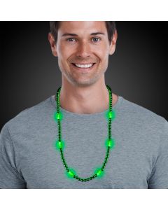 Green LED Beaded Necklaces