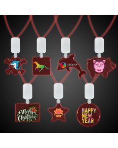 Clear Plastic Necklace with Plastic Medallion and Red LEDS