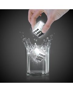 White Imprinted Liquid Activated Light Up Ice Cubes