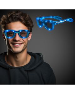Blue LED Classic Retro Sunglasses with Sound Option