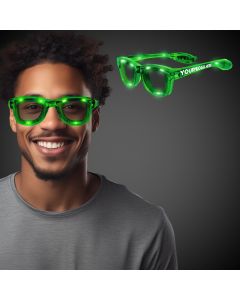 Green LED Classic Retro Sunglasses with Sound Option
