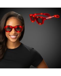 Red LED Classic Retro Sunglasses with Sound Option