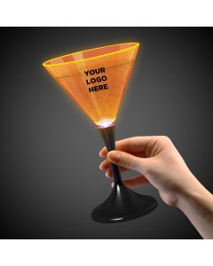Orange Neon LED Martini Glasses