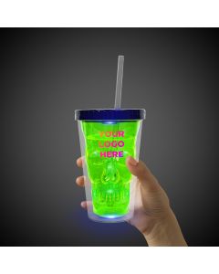 Neon Green LED Skull Cup