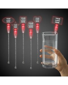 Red Light Up Cocktail Stirrers - Variety of Shapes