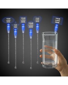 Blue Light Up Cocktail Stirrers - Variety of Shapes