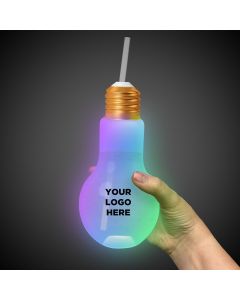16oz LED Light Bulb Cup with Straw