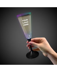 LED Champagne w/ Black Stem & Clear Top