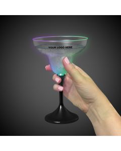 LED Margarita w/ Black Stem & Frosted Top