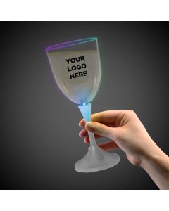 Light Up Wine Glass with White Stem and Clear Top - 10 Ounce
