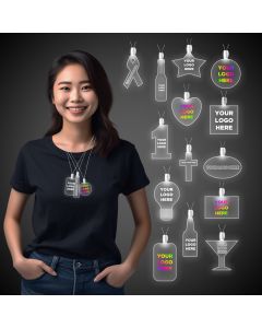 White Light Up Pendant Necklaces