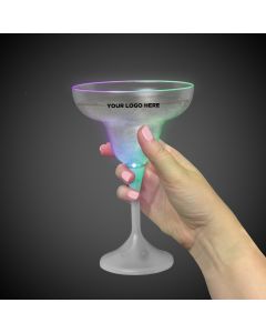 LED Margarita w/ White Stem & Frosted Top