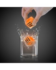 Imprinted ORANGE Lited Ice Cubes