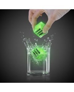 Imprinted GREEN Lited Ice Cubes