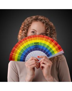 9" Rainbow Folding Fans
