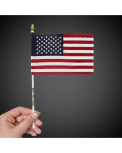 American Flags with Wooden Handles - 4" x 6"