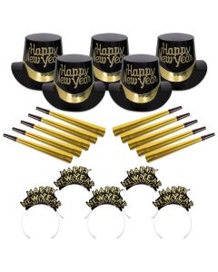 Tiffany Black & Gold new Year's Party Kit For 10