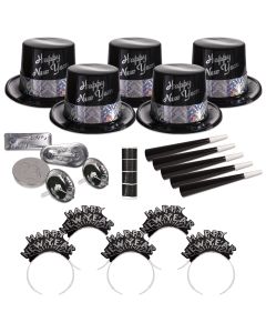 Silver and Ebony Fantasy New Year's Eve Kit for 50 People