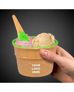 6oz Green Ice Cream Bowl and Spoon Sets