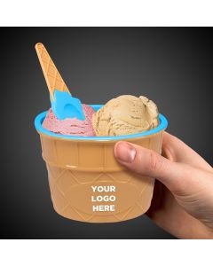 6oz Blue Ice Cream Bowl and Spoon Sets