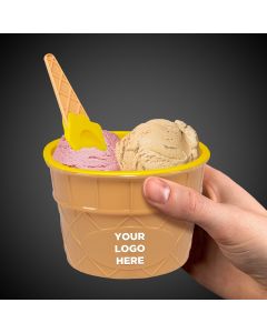 6oz Yellow Ice Cream Bowl and Spoon Sets